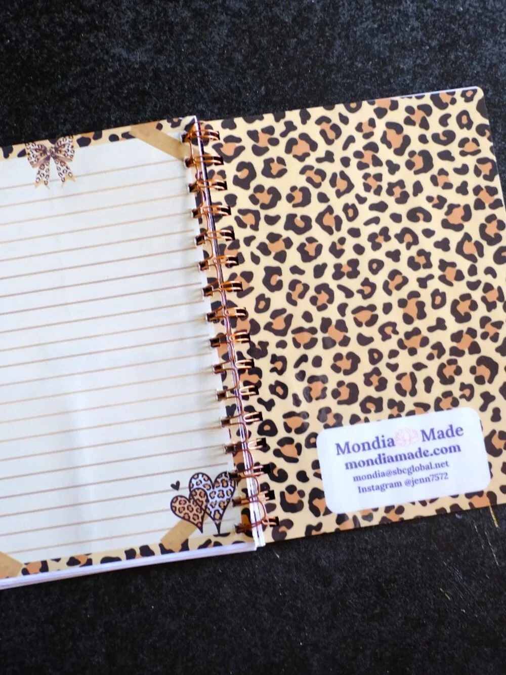 Handmade Animal Print Daily Planner Bound Notebook, book, notes, gift, journal